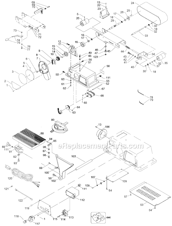 Page A Diagram and Parts List for BDSA100  Black and Decker Belt or Drum Sander